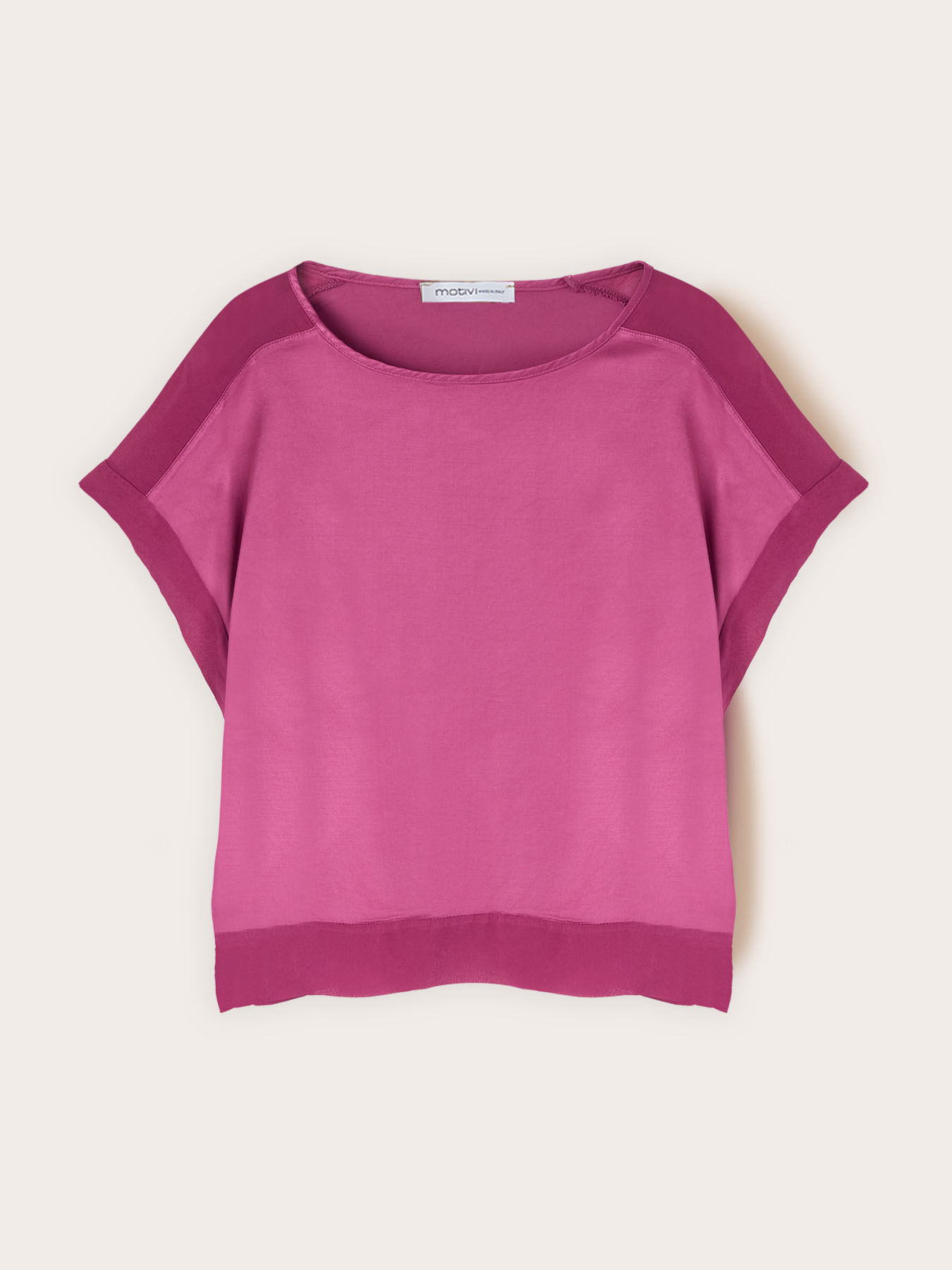 Satin blouse with boat neckline image number 0