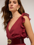 Long dress with pleated border image number 2