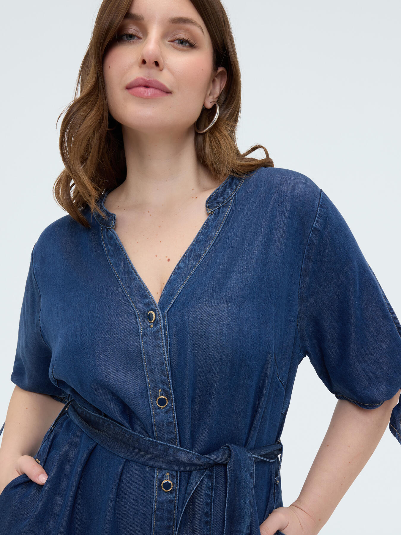 Vestito chemisier in TENCEL&trade; image number 3