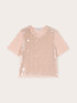 T-shirt in tulle con maxi paillettes image number 1
