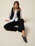 Wide-leg palazzo pants in crepe fabric image number 0