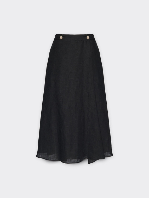 Linen midi skirt