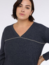Jersey de lurex con escote en V image number 3