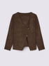 Cardigan asimmetrico effetto laminato image number 4
