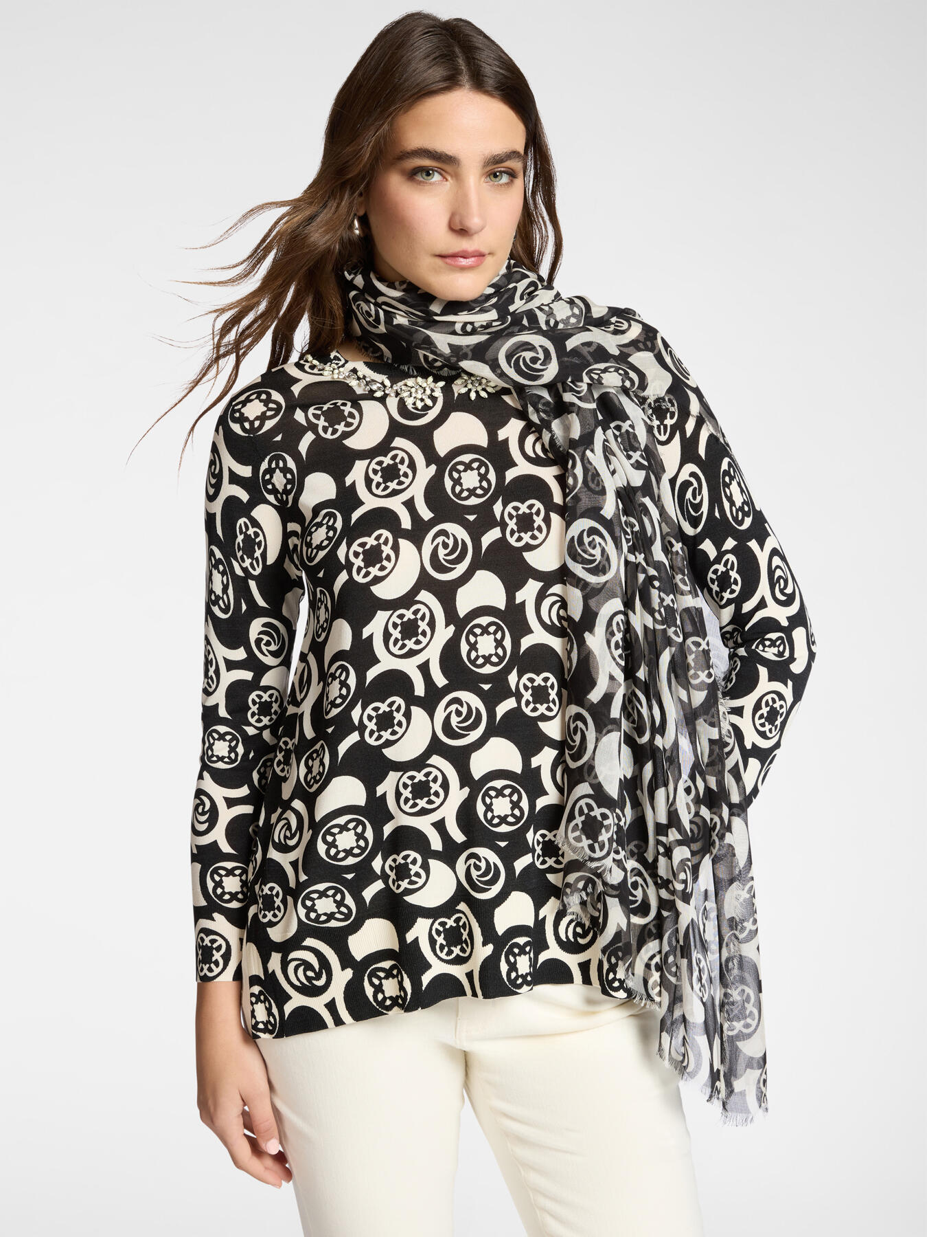 Foulard in modal stampato image number 0