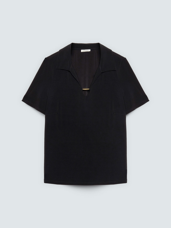 Jersey t-shirt with neckline detail
