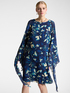 Elegant printed dress with cape image number 2