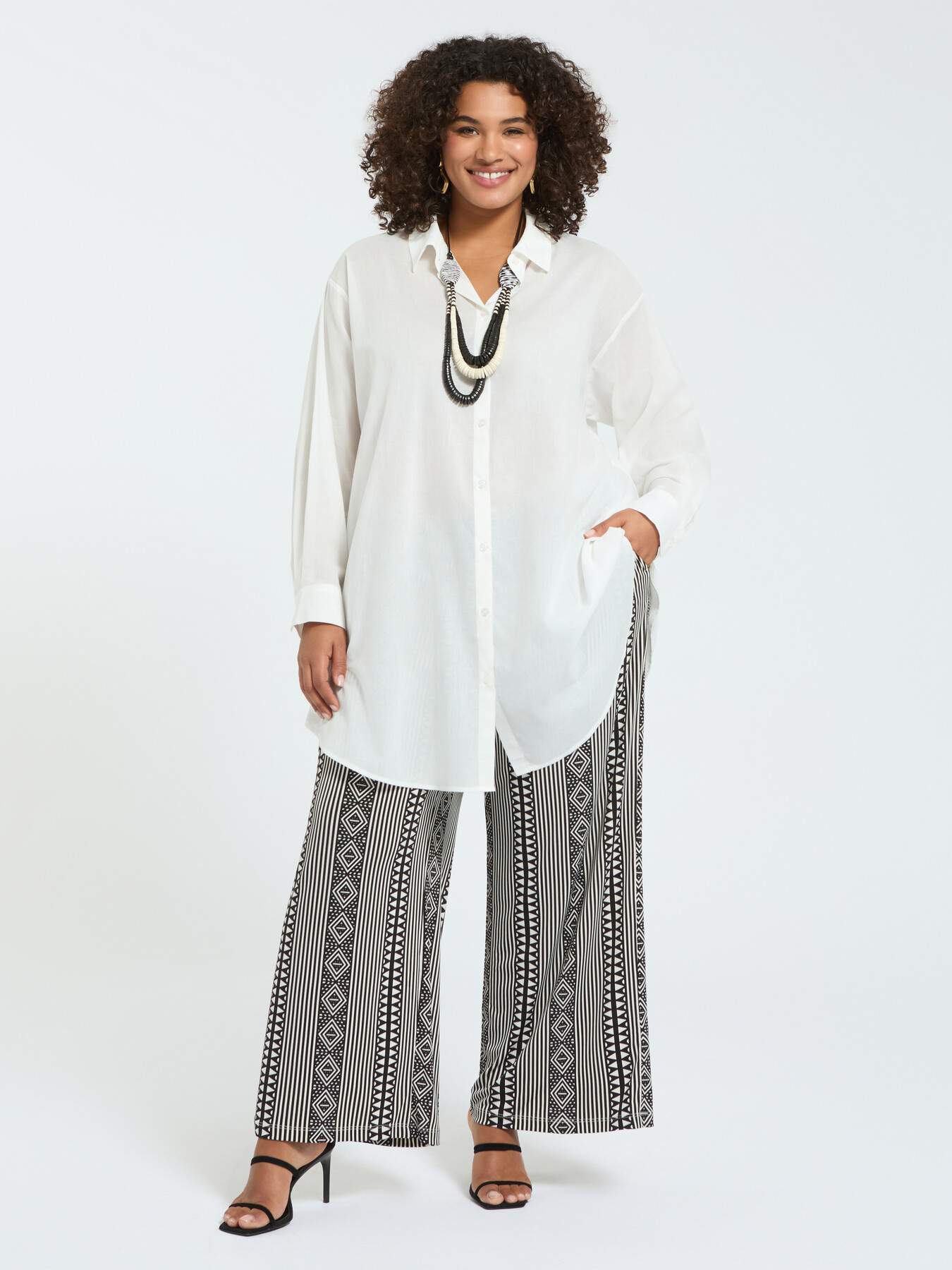 Camicia lunga in cotone image number 3