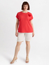 Crepon blouse with flower image number 2