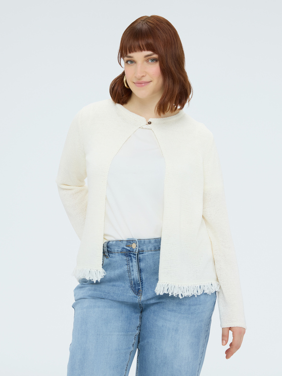 Cardigan &agrave; franges