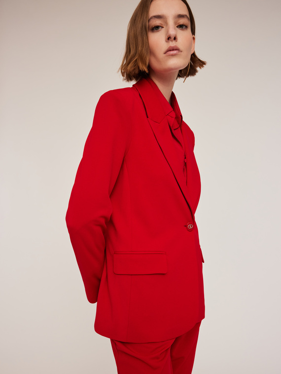 Veste à simple boutonnage en crêpe
