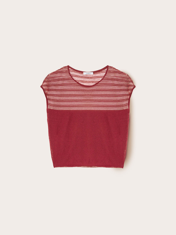 Gestreifter Strickpullover aus Leinenmischung