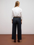 Blugi palazzo din denim cu pliuri frontale image number 1
