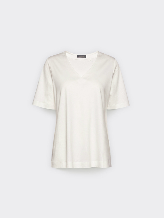 T-shirt in cotone scollo a V