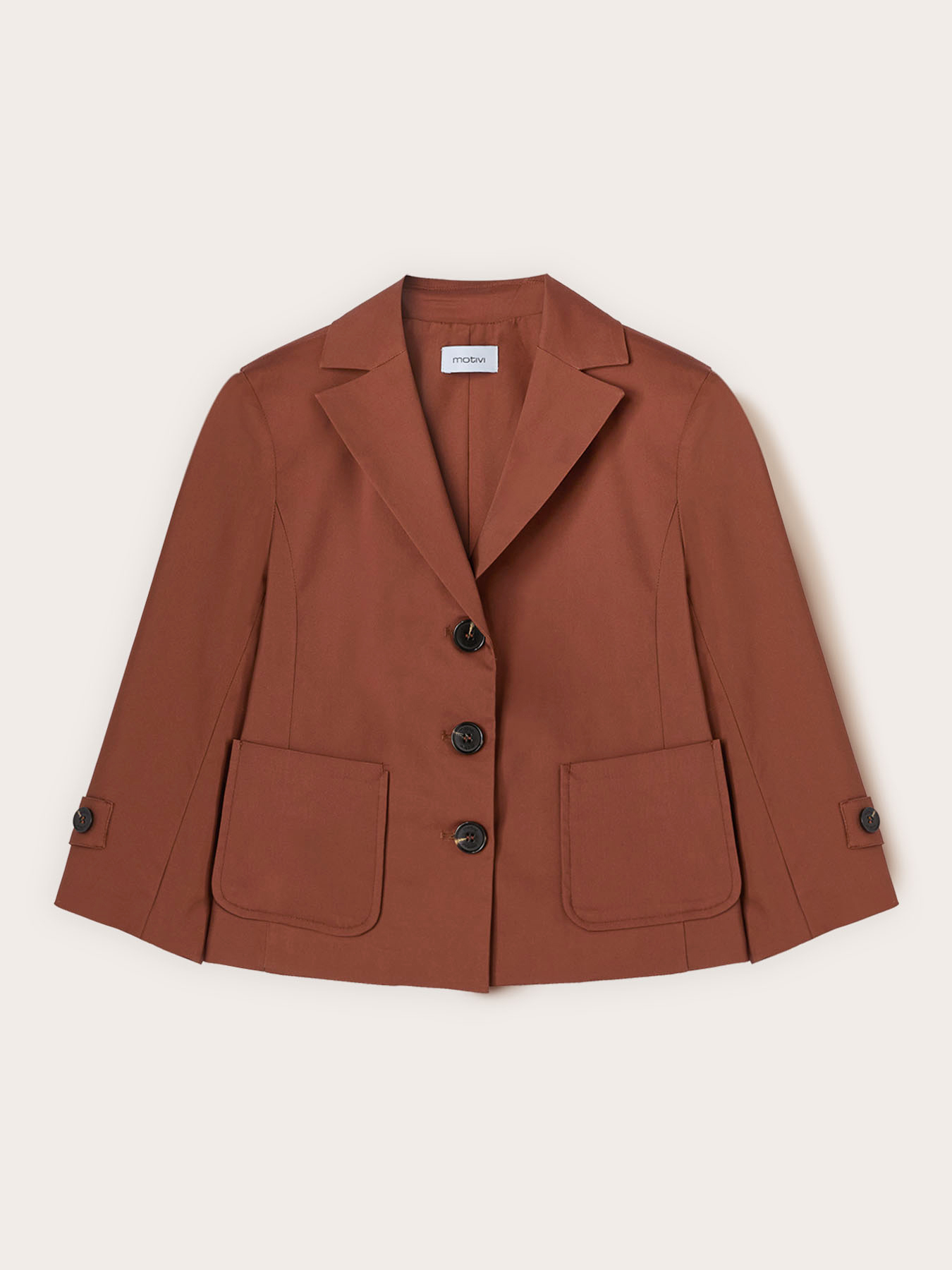 Veste manches trois-quarts en m&eacute;lange de coton image number 4