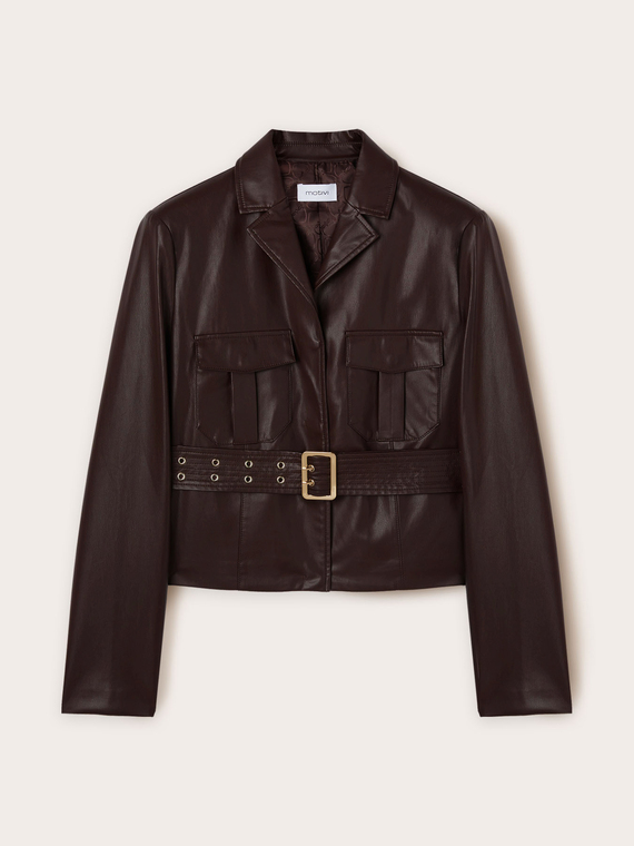 Veste en tissu enduit avec ceinture