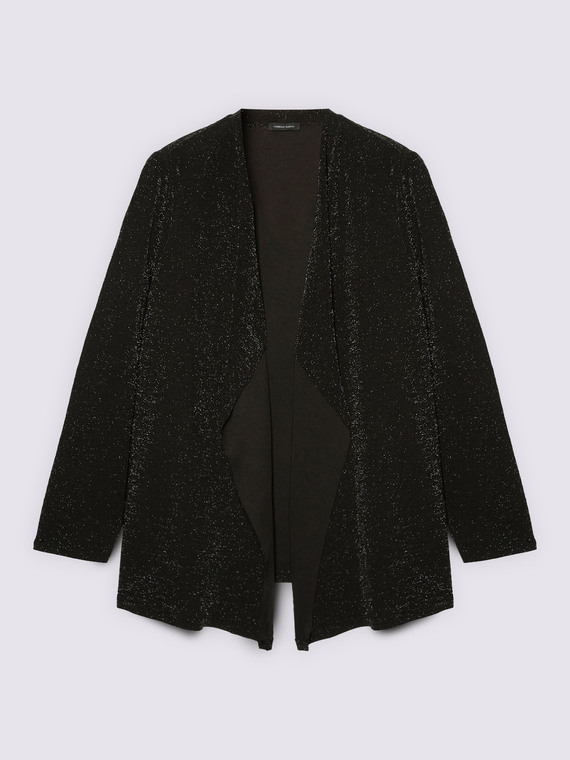 Cardigan ouvert en jersey lurex