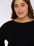 Viscose blend sweater with boat neckline image number 3