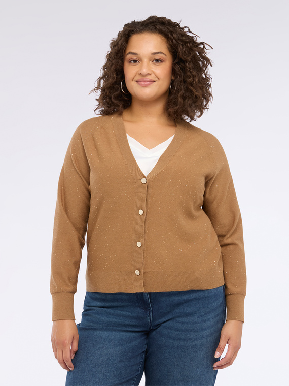 Cardigan in maglia fine con paillettes