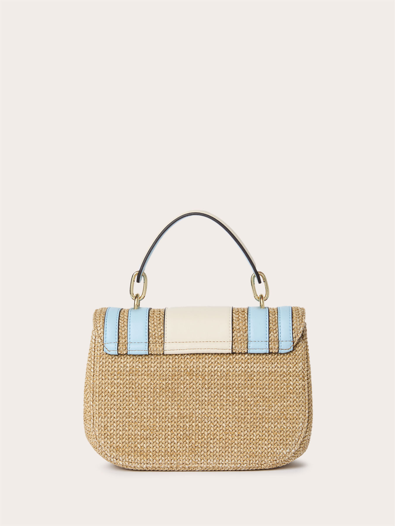 Raffia and striped crossbody bag image number 2