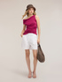Jersey top with asymmetric boat neckline image number 2