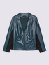 Biker jacket with stretch fabric inserts image number 4