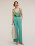Embroidered viscose satin top image number 4