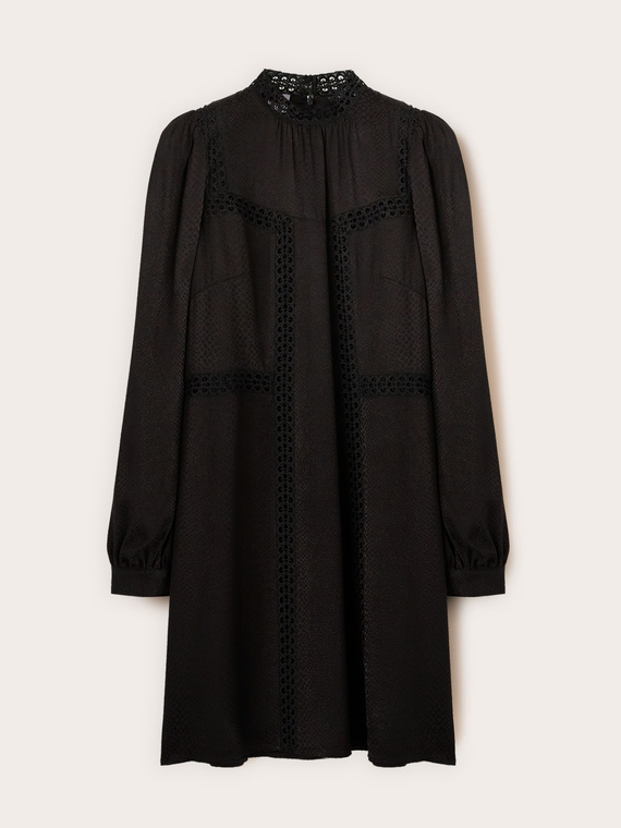 Robe jacquard &agrave; col roul&eacute;