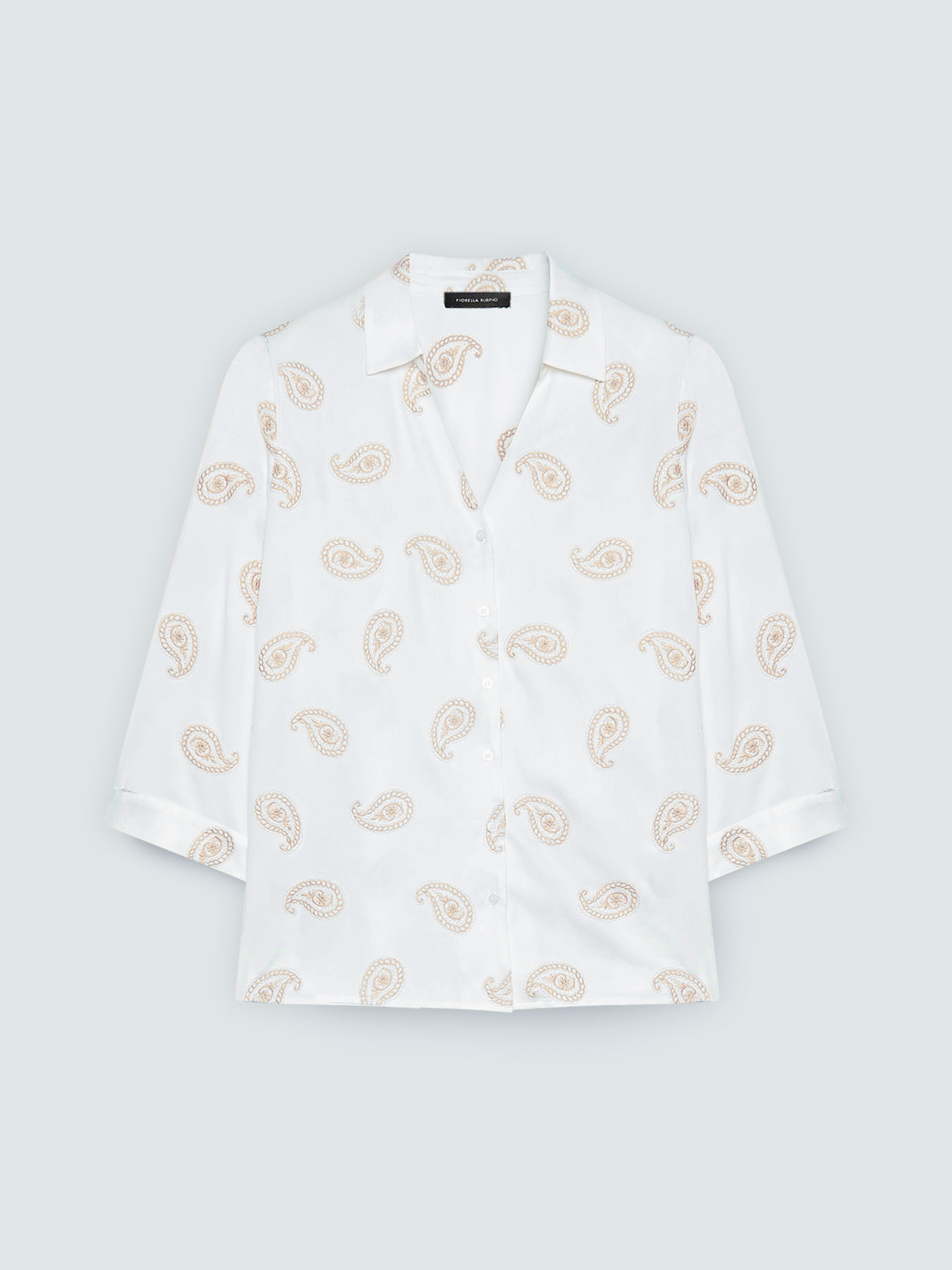 Camicia in viscosa con ricamo paisley image number 4