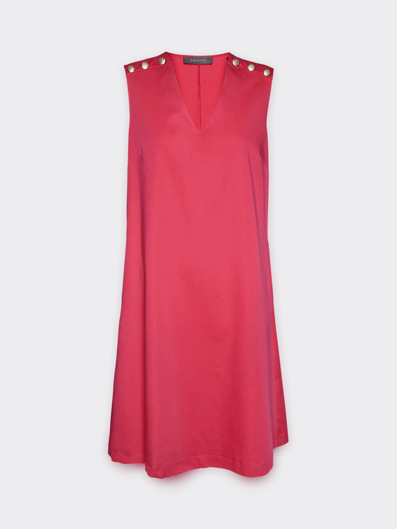 Kleid in A-Linie mit Knöpfen an den Schultern