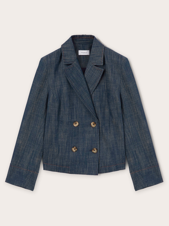 Chaqueta con doble botonadura en denim