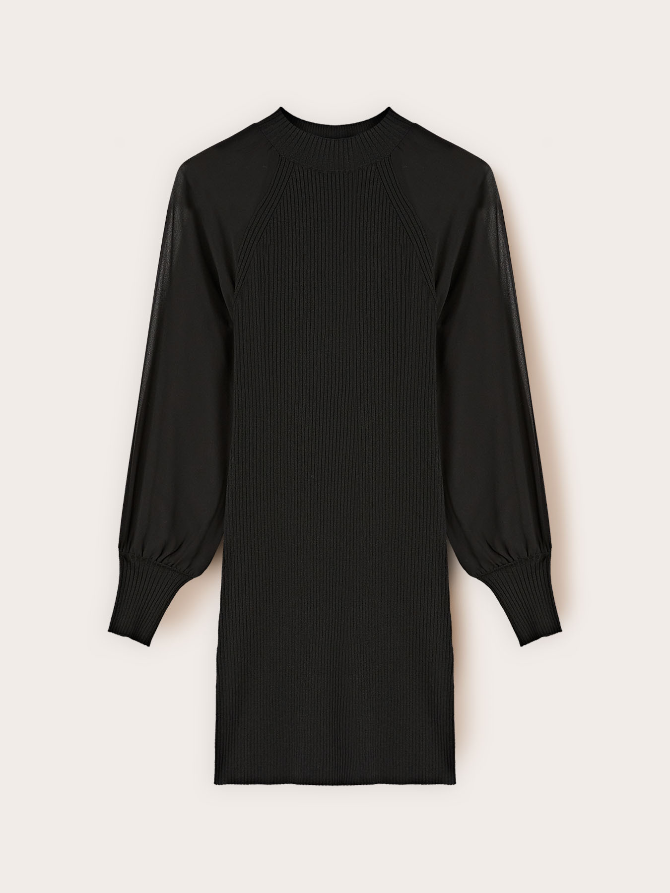 Vestido de punto con mangas raglan image number 4