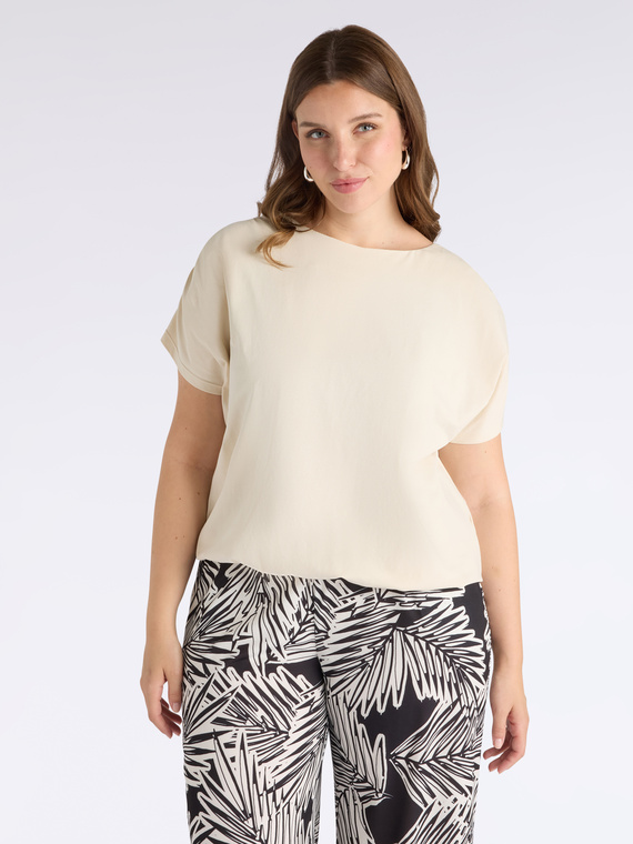 T-shirt boxy avec élastique en bas
