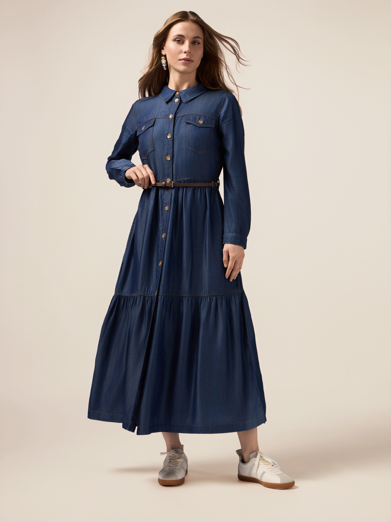 Tencel shirt dress image number 0