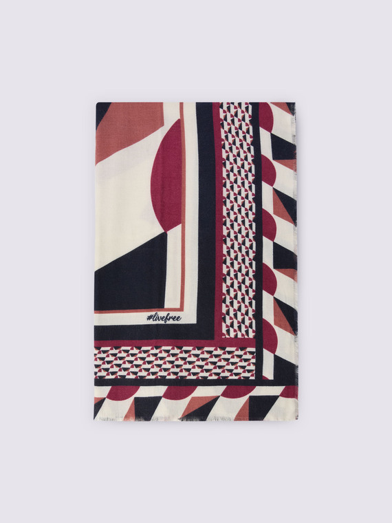 Langer Schal mit geometrischem Druck
