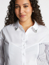 Camicia con inserti a righe e strass sul colletto image number 4