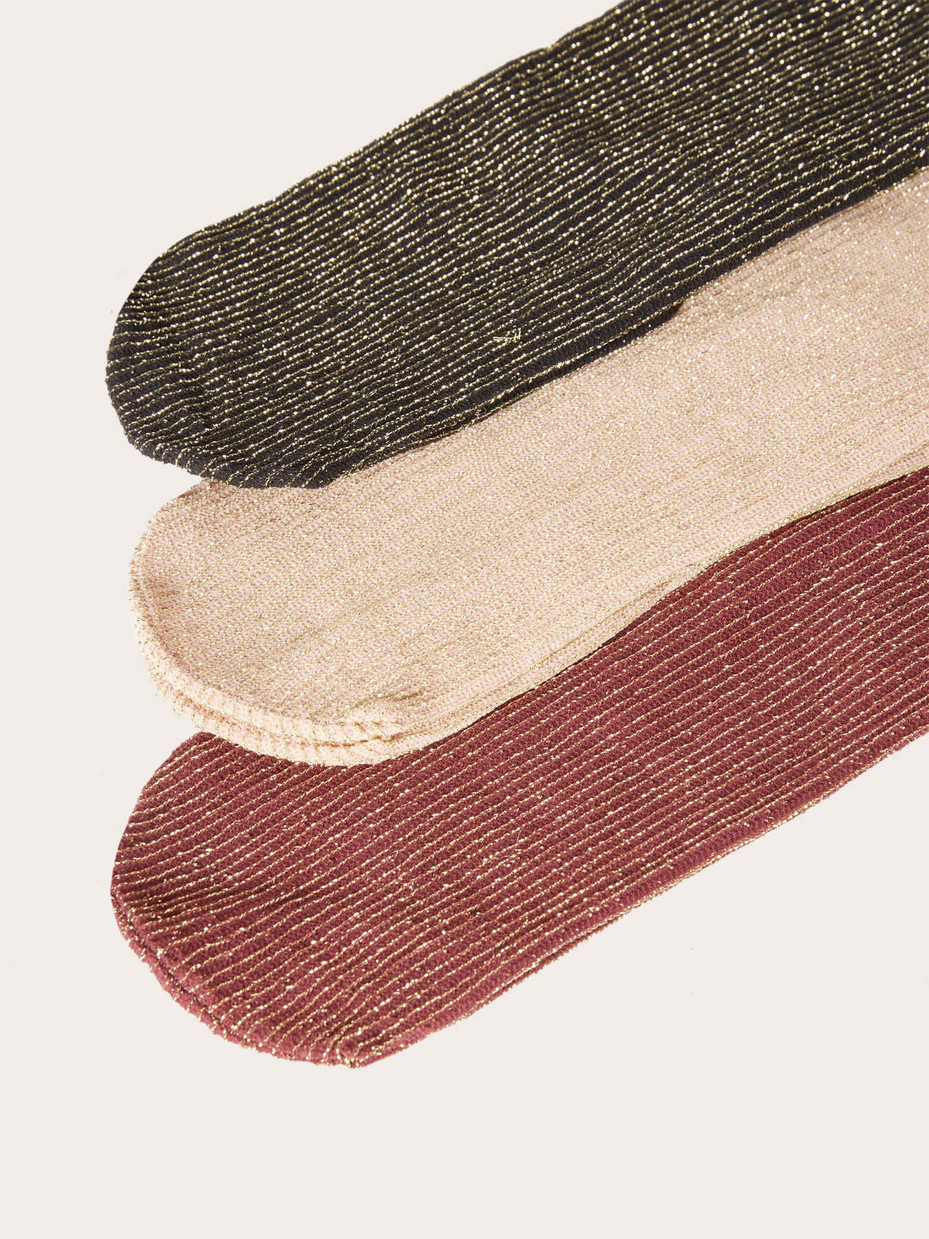 3er-Pack kurze Rippensocken mit Lurex-F&auml;den image number 2