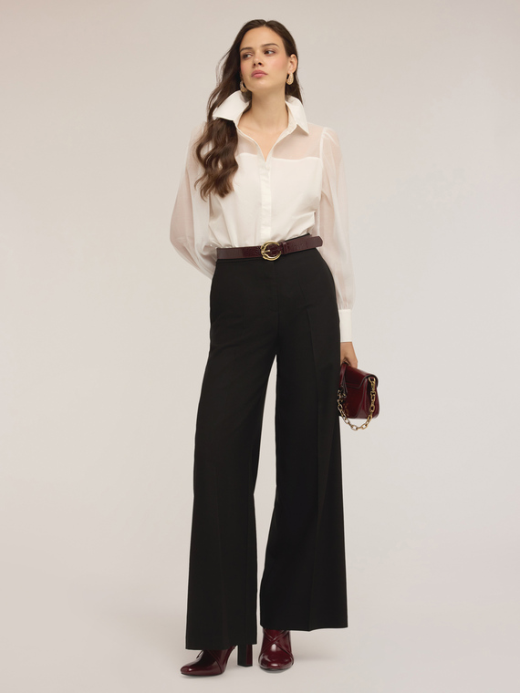 Pantalon palazzo en polyester viscose