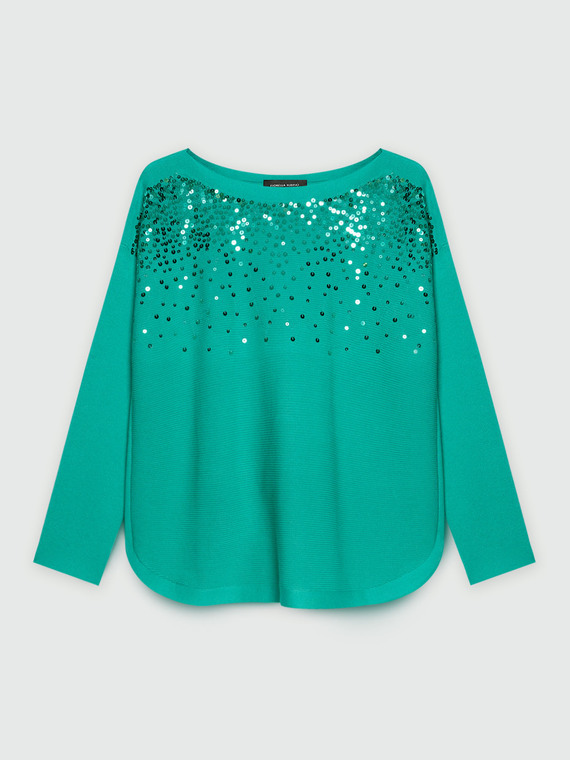 Sweatshirt with ombré effect sequins