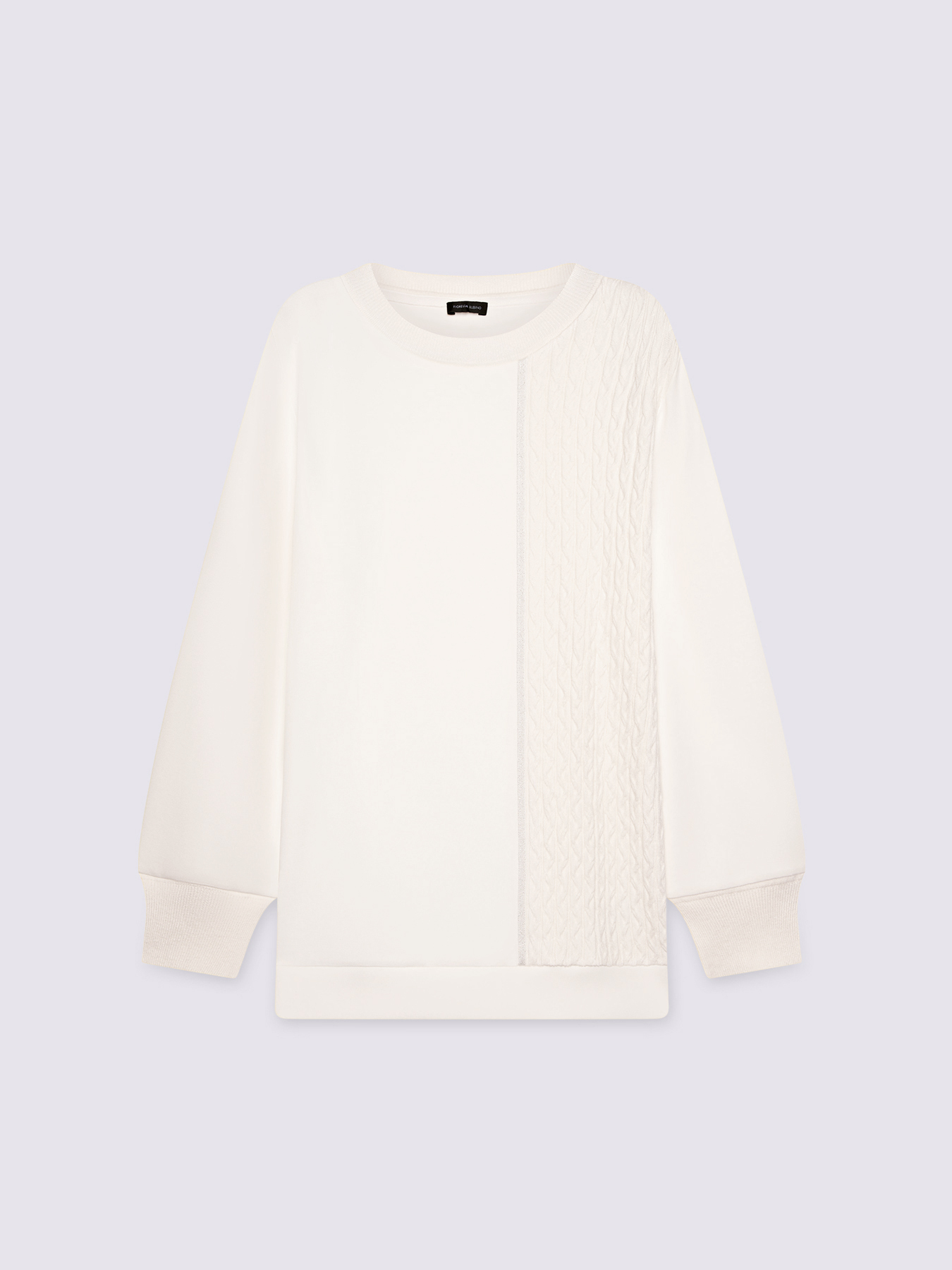 Sweat-shirt en double tissu avec motif tress&eacute; image number 4