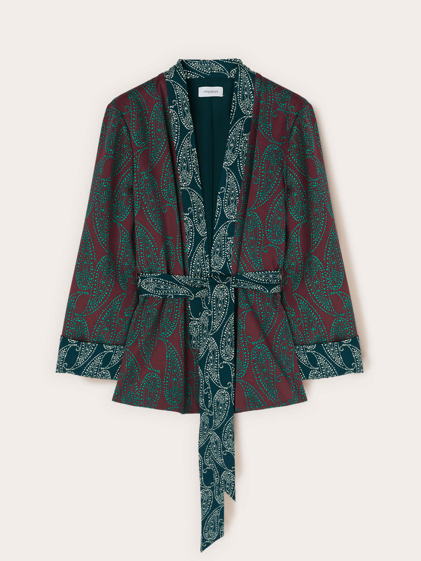 Unstructured jacket in cashmere print satin image number 4