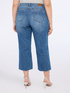 Cropped jeans with rhinestone appliqués image number 1