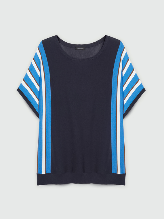 Gestreifter Pullover mit kurzen Ärmeln