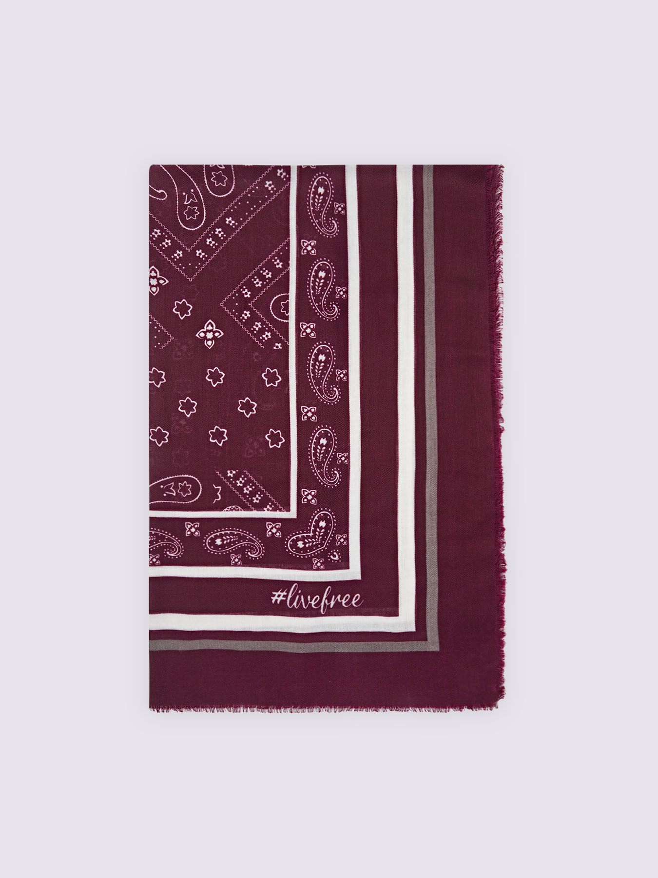 Foulard largo con estampado de cachemira image number 1