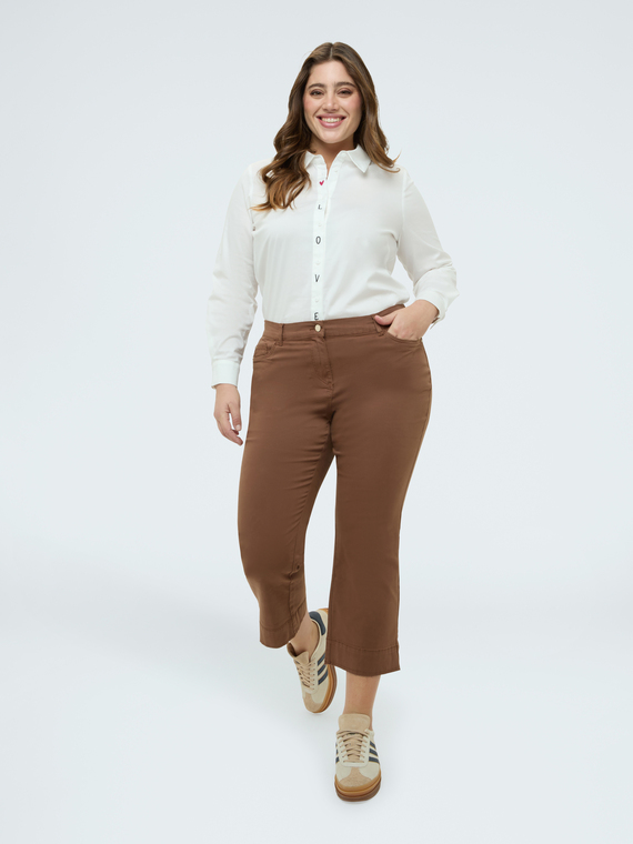 Pantalon Kick Flare &eacute;vas&eacute; en coton