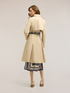 Mixed cotton drill trench coat with double belt image number 2
