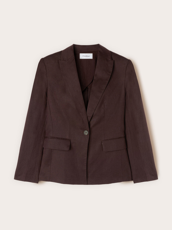 Blazer din amestec de in și lyocell