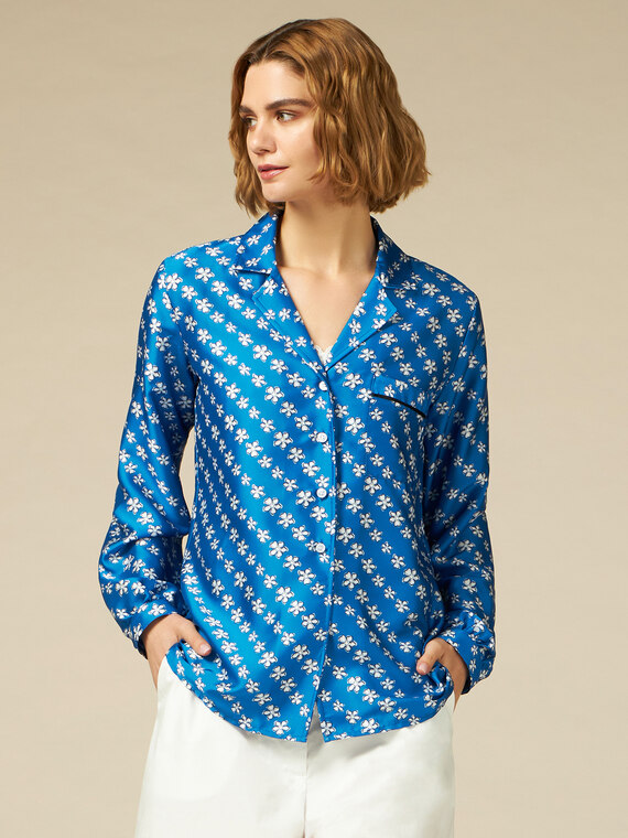 Chemise en satin fantaisie