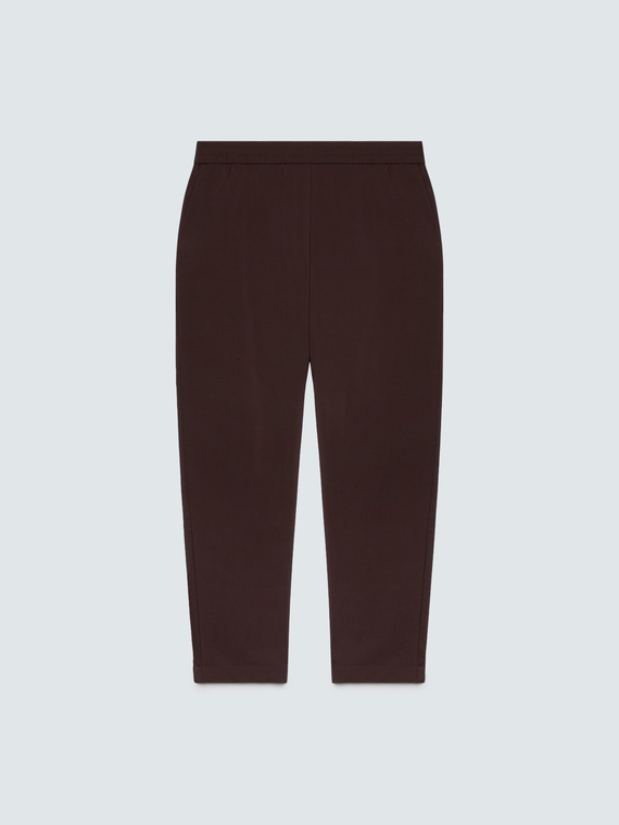 Jogger aus Stretch-Gewebe mit Aufschlag