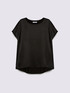 T-shirt bimaterica con scollo tonto e maniche kimono image number 3